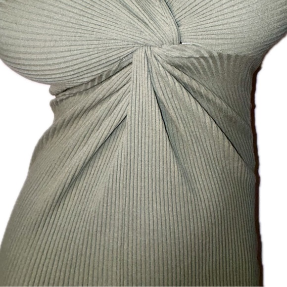 Y2K Only Hearts N.Y.C. Helena Stuart Stretch Ribbed Twisted Knot Midi Dress VTG - Picture 9 of 12